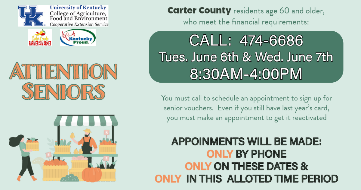 Senior Farmer's Market Vouchers Carter County Extension Office